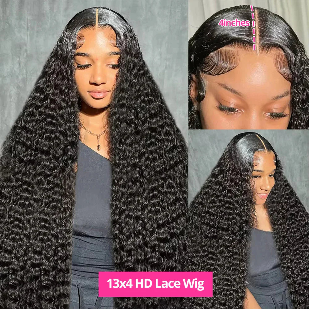 Water Wave Glueless Human Hair Wig – Curly 13x6/13x4 HD Frontal, 250% Density Deep Wave, 7x5 HD Lace Closure, CEXXY Sale