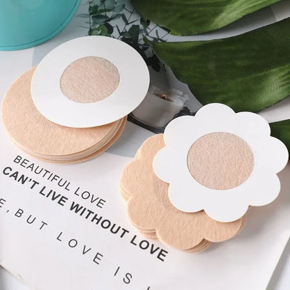 Invisible Nipple Covers - Ultra-Thin Fabric Adhesive Breast Pads for Women, Seamless Everyday Wear