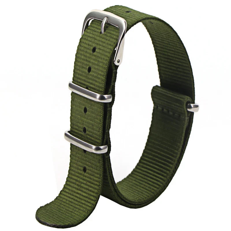 Nylon Watch Strap 16mm 18mm 20mm 22mm — Waterproof Army Sport Watch Band Replacement Belt