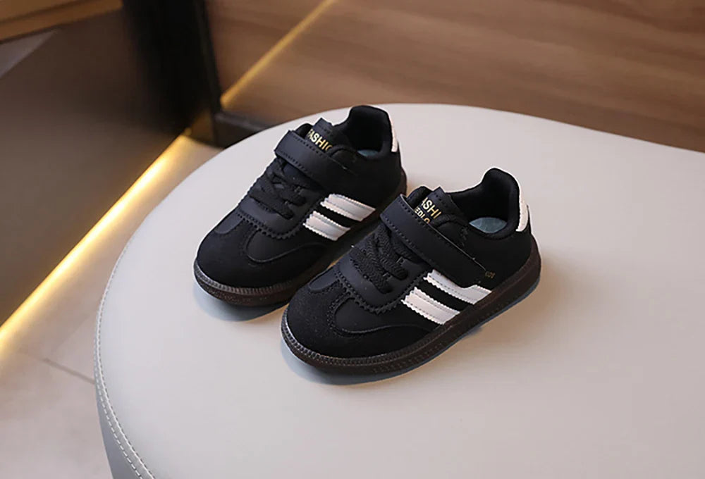 Children’s Fashion Sport Shoes – PU Leather Ergonomic Soft-Soled Sneakers for Boys and Girls