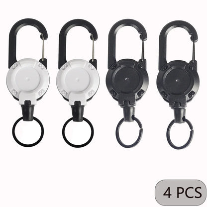 1/2/4PCS Retractable Keychain Badge Reel – Heavy Duty Extendable Holder with Carabiner for Men’s Outdoor Bags