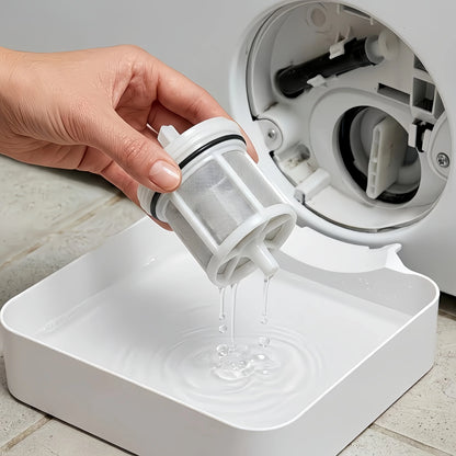 Washing Machine Drain Water Collection Tray - No Overflow Lint & Debris Filter Drip Box