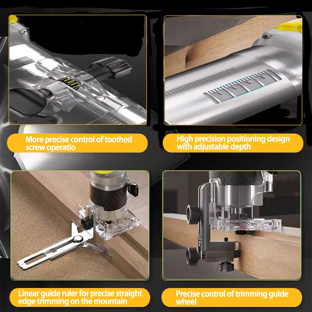Brushless Electric Trimmer - Woodworking Trimming Machine, Router & Milling Engraving Tool for Dewalt 18V Battery