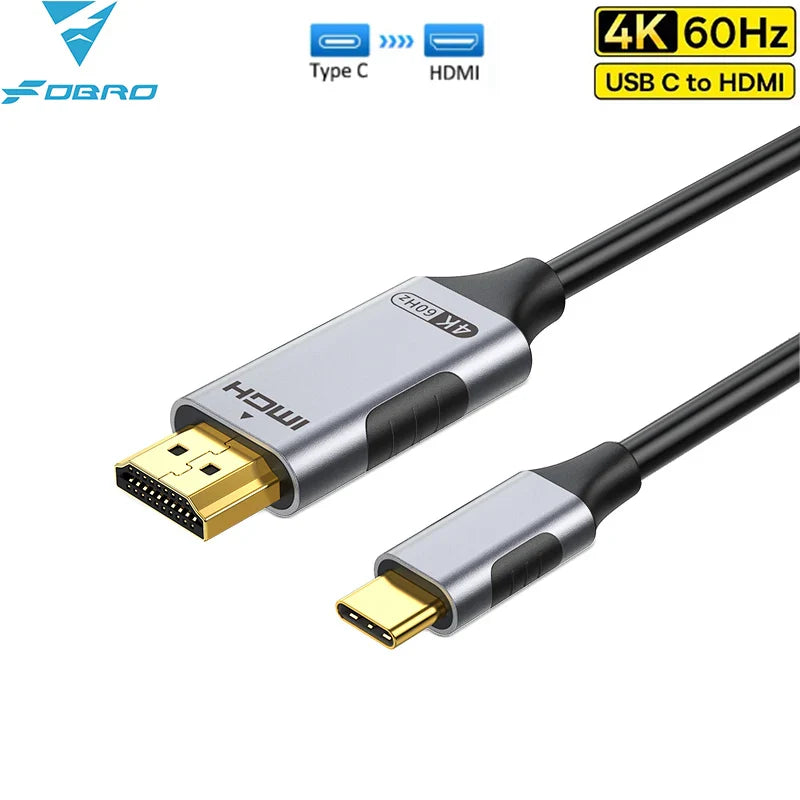 USB-C to HDMI Cable – 8K@60Hz, 4K@120Hz Type-C to HDMI Adapter for MacBook Air, iPad, HDTV, TV Converter