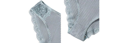 Floral Lace Cotton Women’s Panties - Comfortable Briefs, Solid Color Underwear, 3PCS/Set, Sizes M-XXL