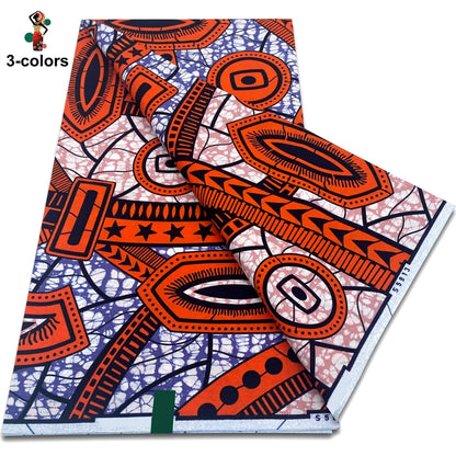 African Ankara Wax Fabric - 100% Cotton Soft Pink Pagne Fashion Print