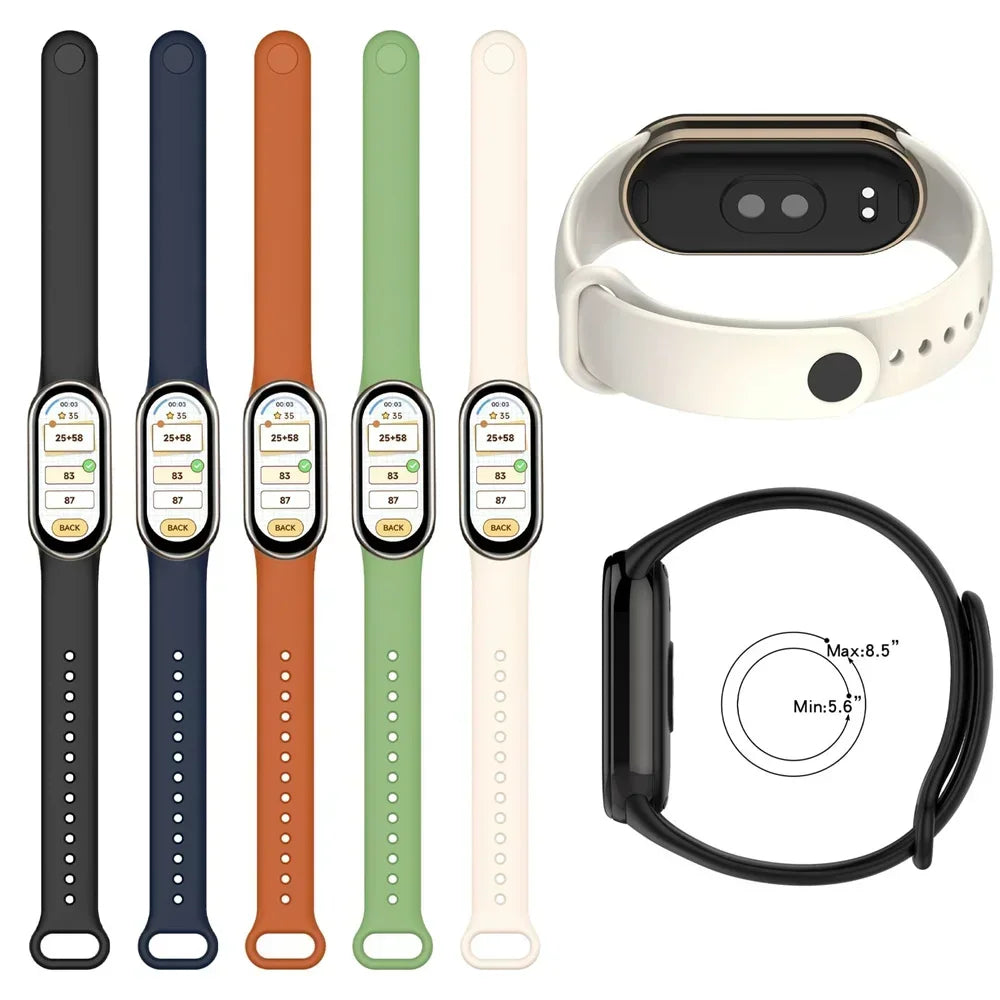 Silicone Sport Strap for Xiaomi Mi Band 8 NFC – Replacement Smartwatch Bracelet
