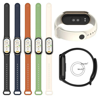Silicone Sport Strap for Xiaomi Mi Band 8 NFC – Replacement Smartwatch Bracelet