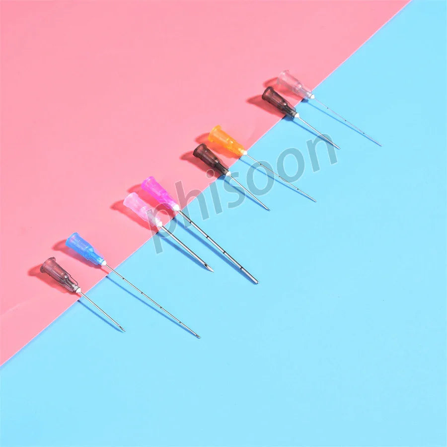 Fine Micro Korea Cannula Needle Tips – 18G-30G Syringe Endo Needles, Plain & Notched Ends, 2PCS/Pack, 10-Pack