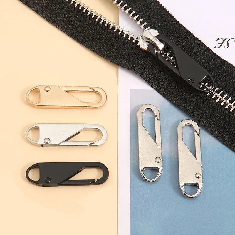 1/5/10Pcs Zipper Slider Puller Replacement – Instant Repair for Bags, Suitcases, DIY Sewing Craft