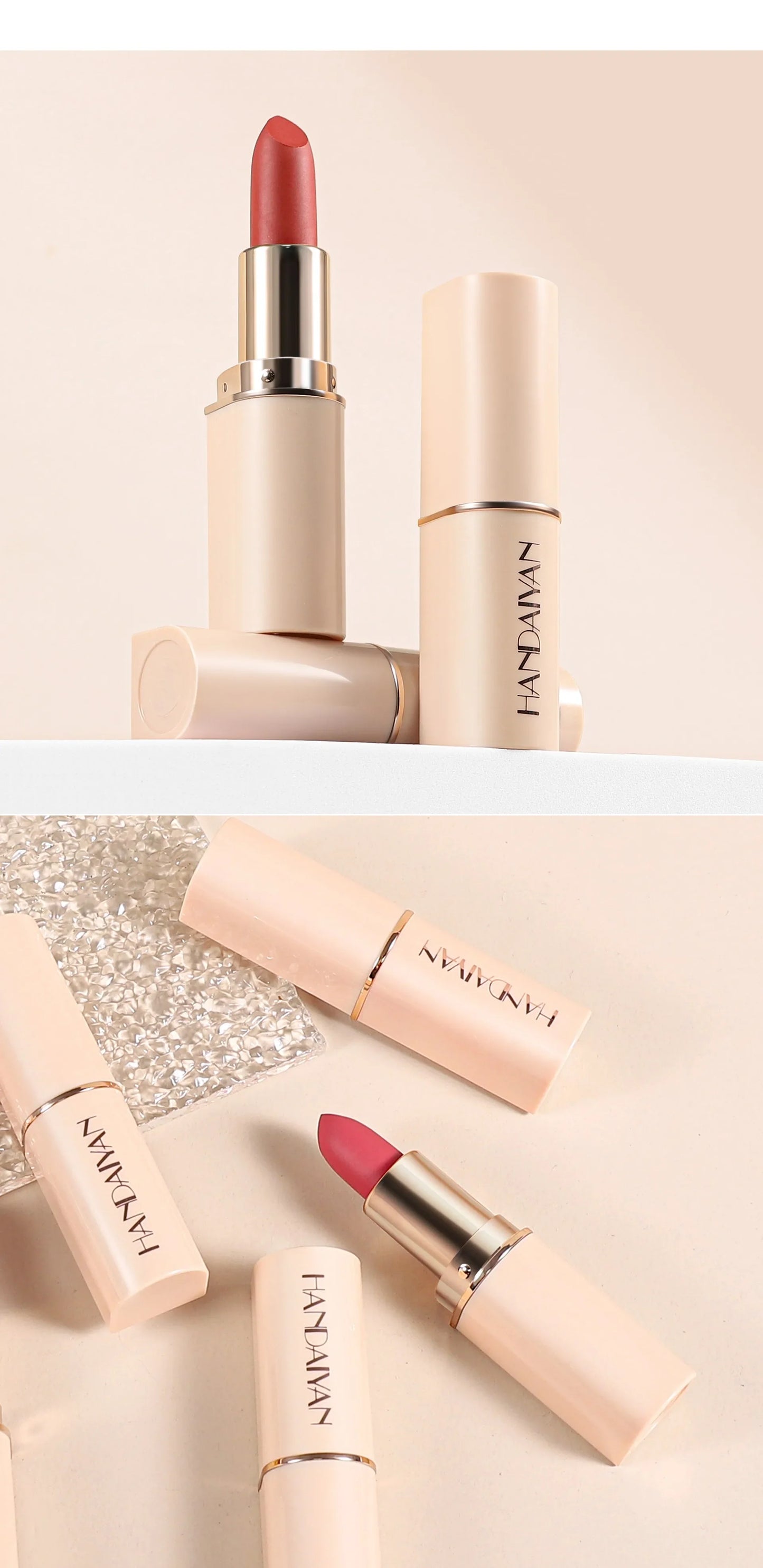 Deep Red Matte Lipstick – 8 Colors, Waterproof, Non-Stick Cup, Velvet Lip Balm, Dark Red Lipsticks for Easy Application