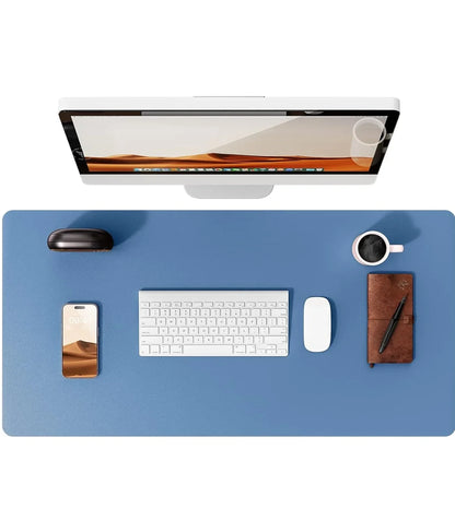 Large Leather Mouse Pad Desk Mat - Non-Slip PU Leather Office Desk Protector for Laptop & Workspace Setup