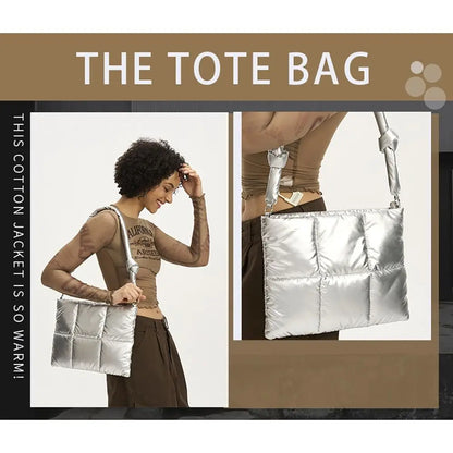 Trendy Puffy Cotton Laptop Bag 14 Inch — Waterproof, Shockproof Sleeve with Shoulder Strap for MacBook, Lenovo, Huawei