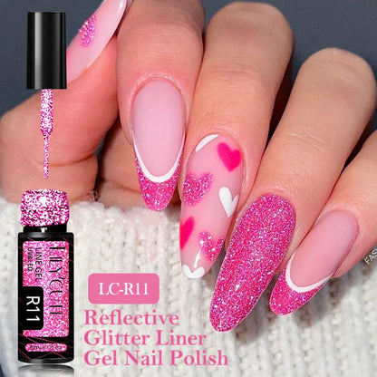 LILYCUTE 5ml Silver Metallic Liner Gel Polish – Super Bright UV Nail Art Stripe & Drawing Paint Varnish, Mirror Effect Graffiti Gel