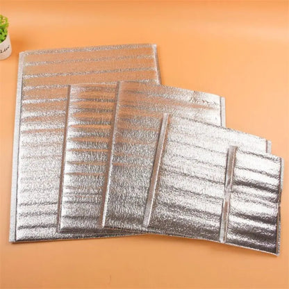 Aluminum Foil Cooler Bag – Insulated Folding Thermal Picnic Bag, Portable Food and Drink Delivery Carrier