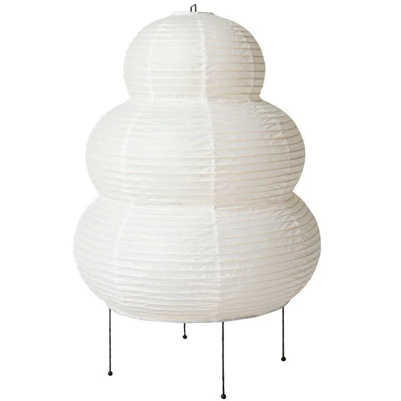 Japanese Akari Noguchi Yong Table Lamp - White Rice Paper Decorative Desk Light for Bedroom, Living Room, & Study