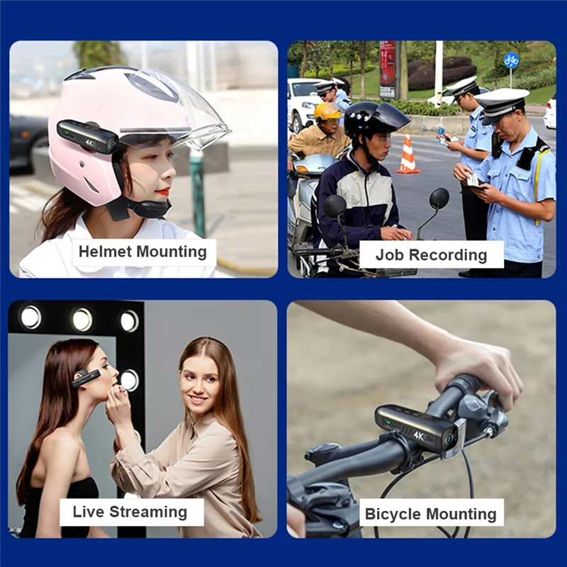 4K 30FPS Head-Mounted Camera — Wearable WiFi Camcorder with 120° Wide-Angle Lens, Anti-Shake & APP Control