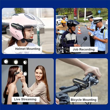4K 30FPS Head-Mounted Camera — Wearable WiFi Camcorder with 120° Wide-Angle Lens, Anti-Shake & APP Control