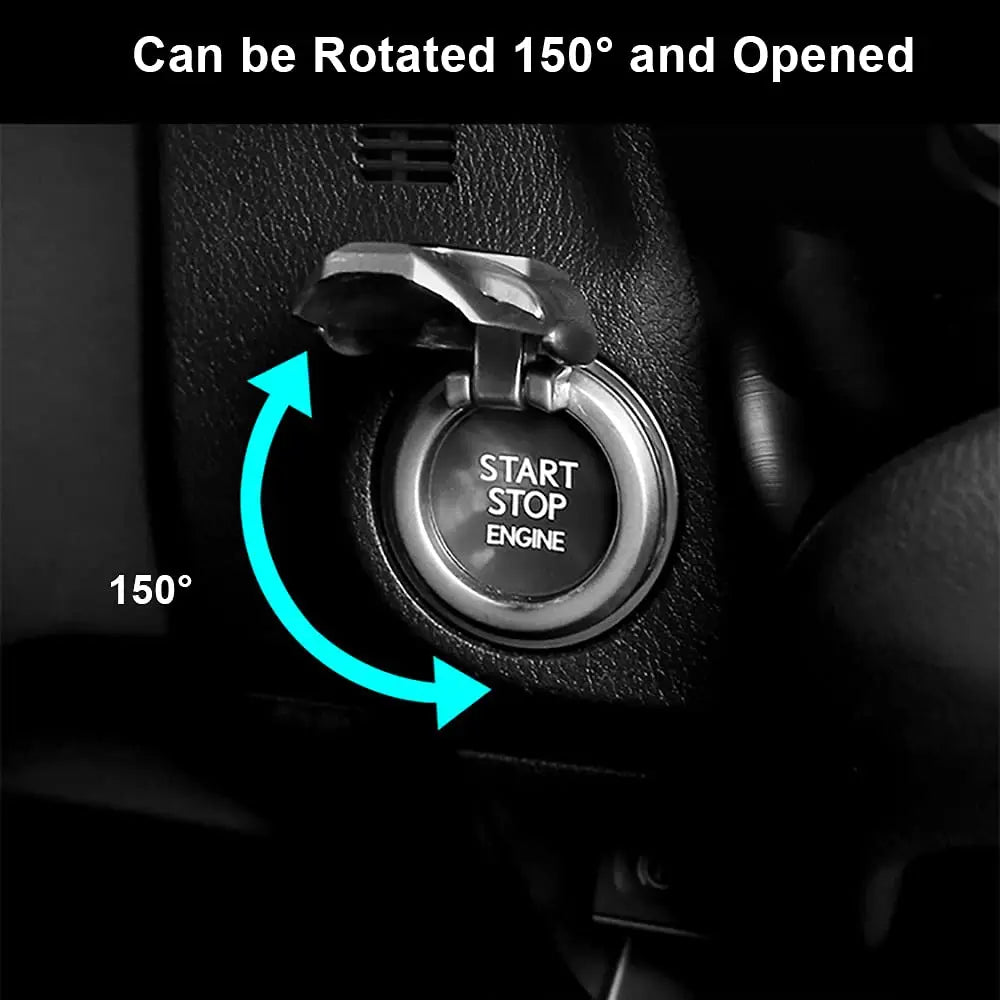 Skull Car Push Start Button Cover – Aluminum Alloy Carbon Fiber Anti-Scratch Engine Starter Protector