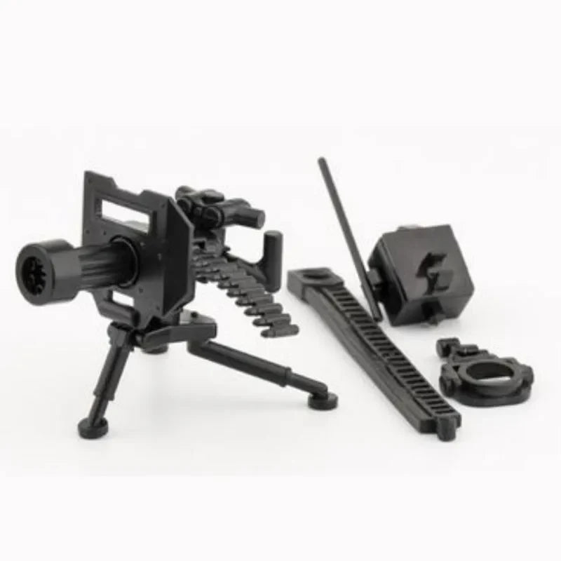 Military Building Blocks Soldier Set - Tactical Weapons Figures with Gatling Gun, Rifle, Mortar & Accessories Toy Kit