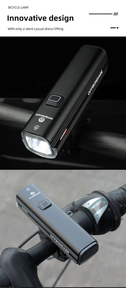 OFFBONDAGE 1000 Lumen Bicycle Light - USB Charging Bike Headlight & Power Bank | MTB & Road Highlight Flashlight for Handlebar