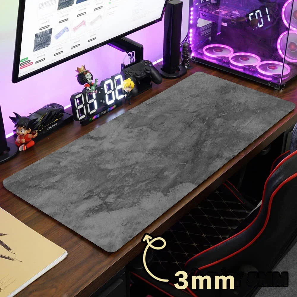 Large 900x400mm XXL Overlock Desk Mat – Grey Gaming Mouse Pad & Keyboard Mat for Desktop Accessories