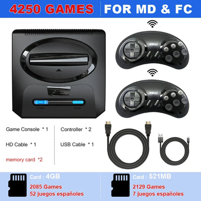 16-Bit Retro Sega MD Game Console – HDMI Output for Sega Mega Drive, Genesis & Dendy Classic Video Game System