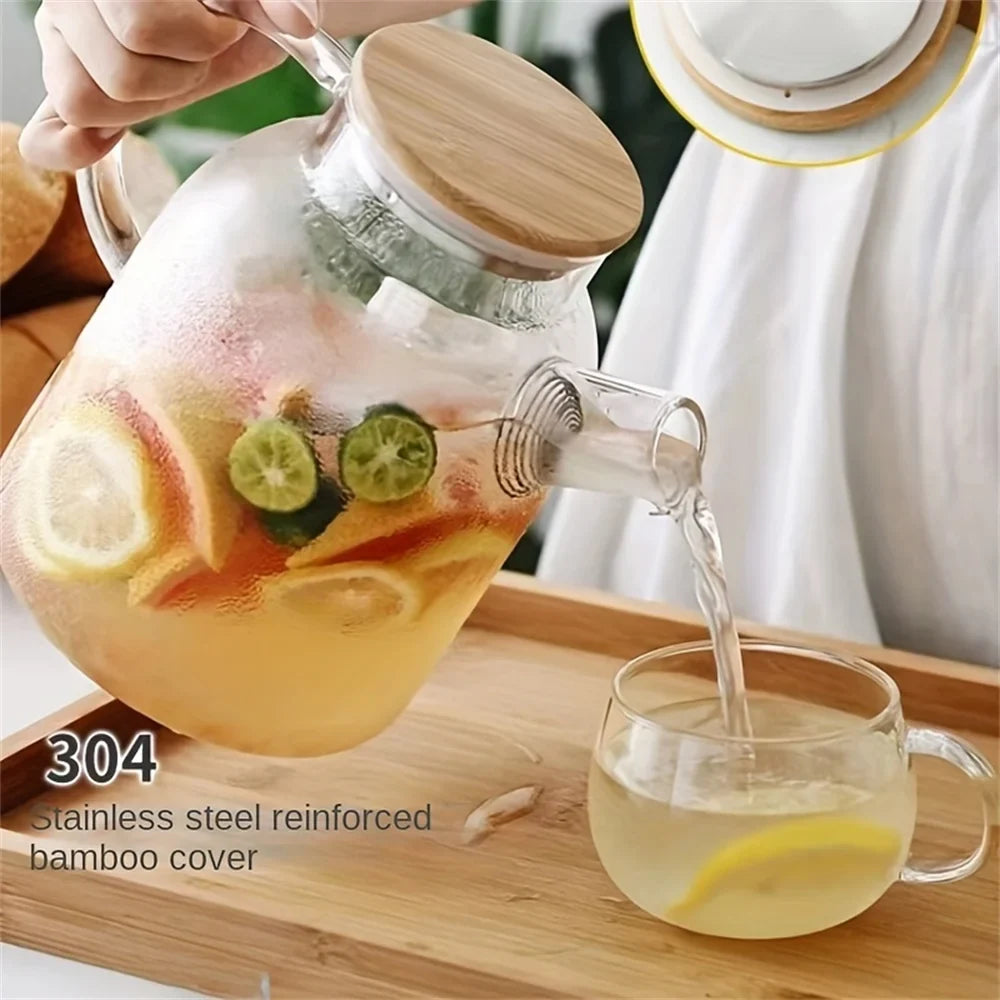 Large Capacity Heat-Resistant Glass Teapot Kettle for Hot & Iced Tea – 1L/1.8L