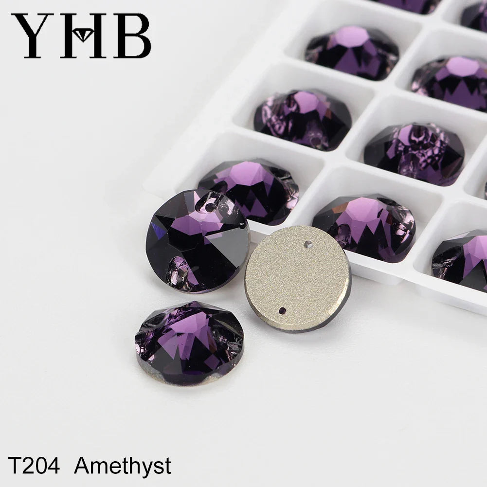 YHB XIRIUS AB Moonlight Glass Crystal — Flatback Sew-On Rhinestones for Garments, Clothes & Bags