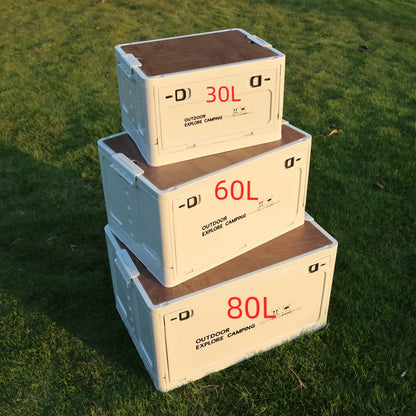 Outdoor Camping Folding Storage Box: Car Food Storage Bag for Travel - Tableware & Equipment Organizer
