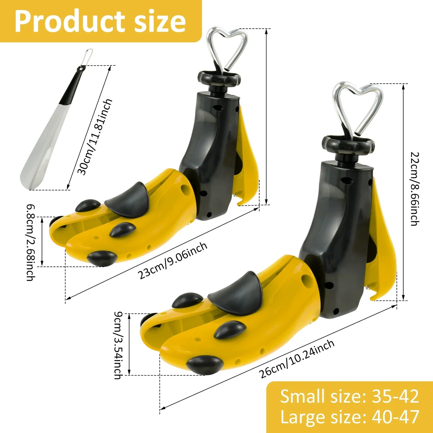 1/2 PCS Universal Adjustable Shoe Stretcher – Boot & Sneaker Widener with Steel Shaft for Men and Women