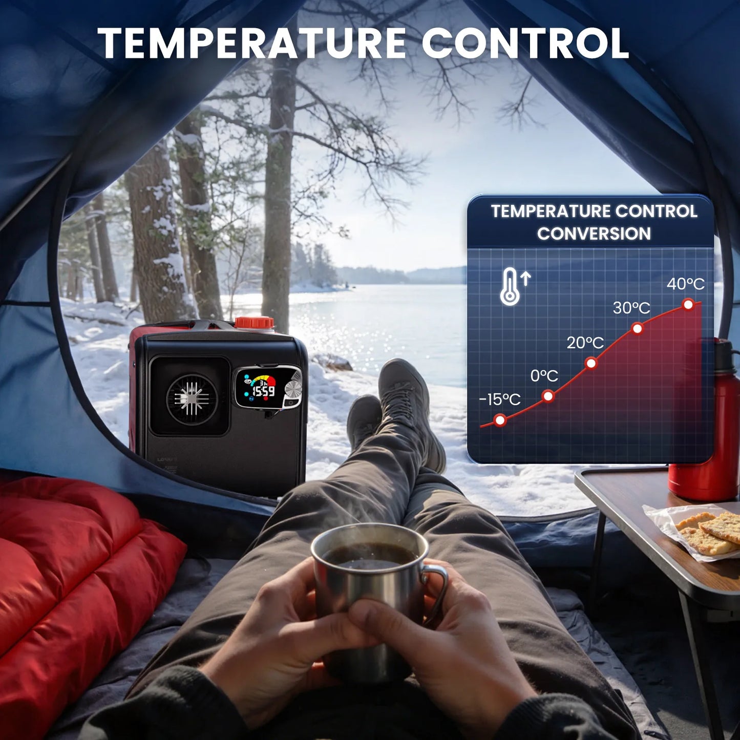 KROAK 5-8KW 12V/24V Diesel Air Heater - All-in-One Parking Heater with LCD Switch for Car, Truck, Boat & RV