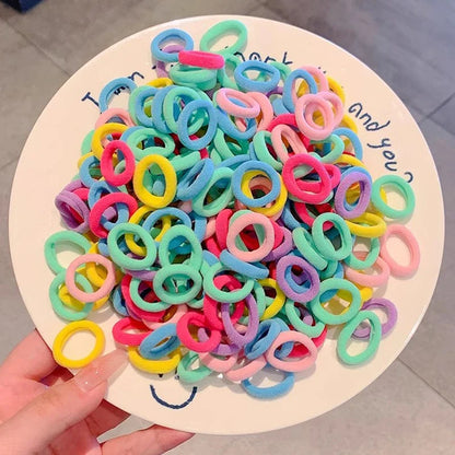 100/200PCS Colorful Nylon Elastic Hair Bands – Small Ponytail Holders for Women & Girls Hair Accessories