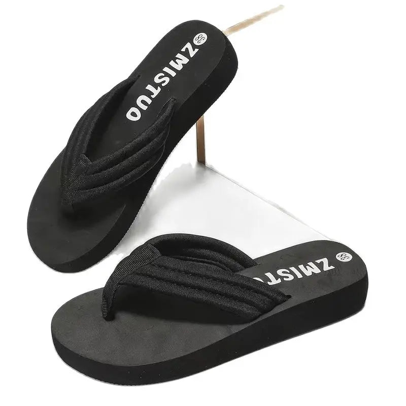 Women’s Summer Flat Flip Flops - Comfortable Soft Sole Non-Slip Beach Shoes