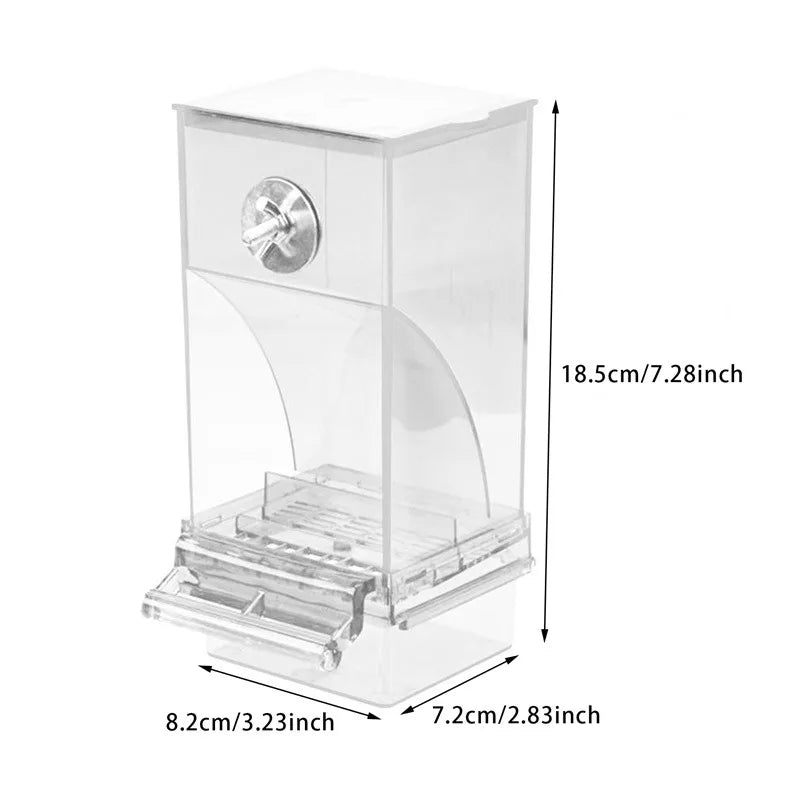 No-Mess Automatic Bird Feeder – Acrylic Parrot Seed & Water Dispenser for Small & Medium Parakeets Cage Accessories