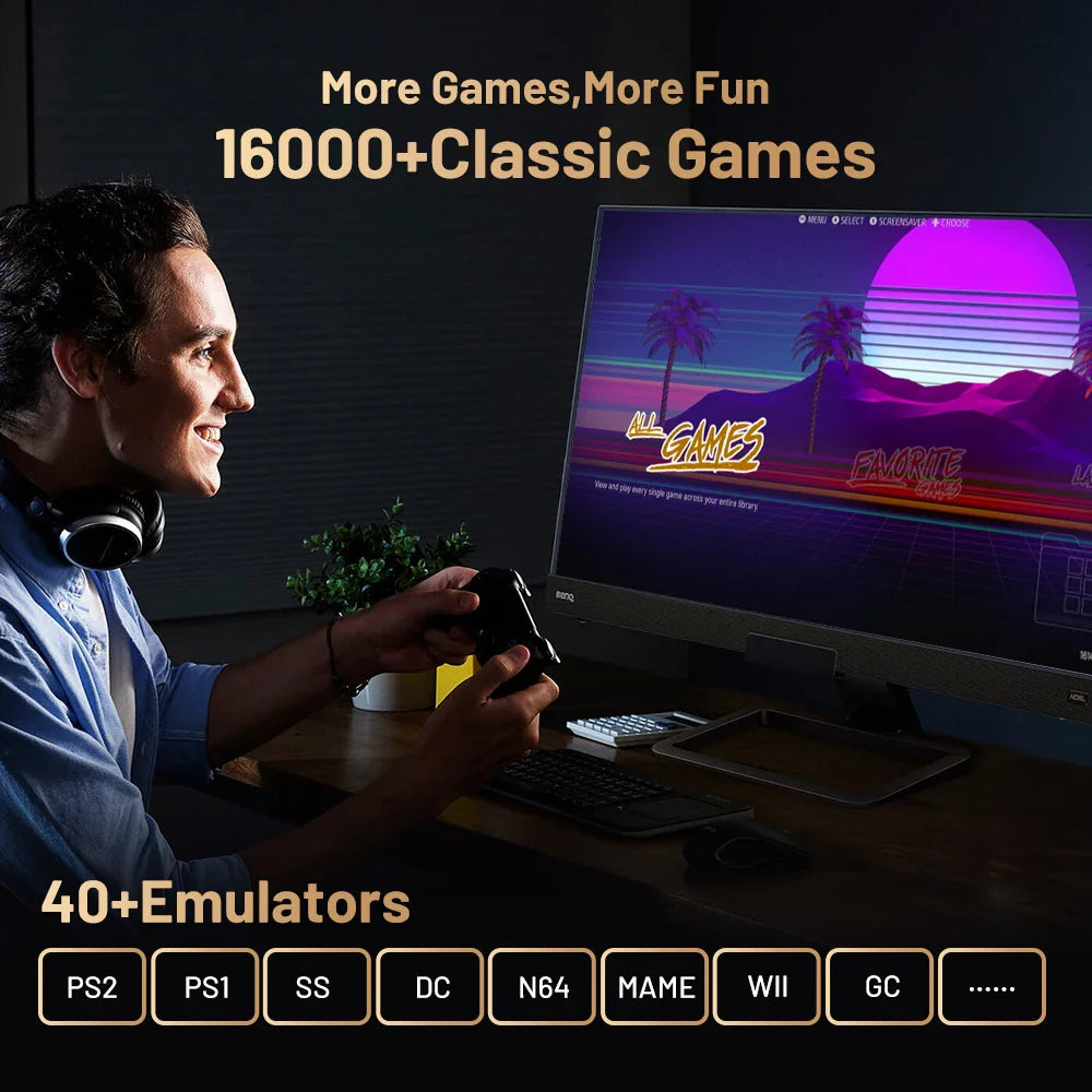KINHANK Super Console X5 PRO Retro Game Console – Plug & Play with 10,000+ Built-in Games, 320G/4TB Support for PS2, Wii, N64, MAME & More