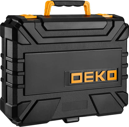 DEKO 126-Piece Power Tool Combo Kit – 8V Cordless Drill with 10MM Keyless Chuck, Professional Home Tool Set