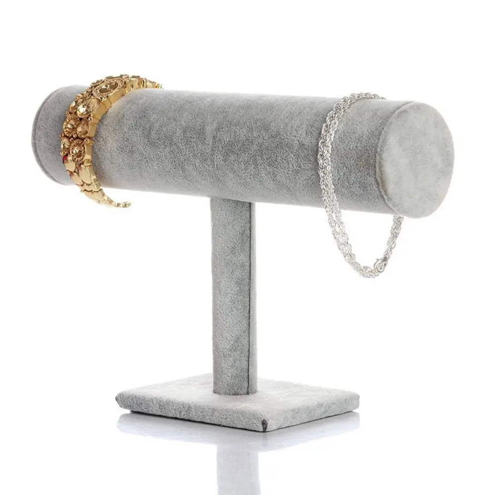 6-Color Upright Velvet Bracelet & Chain Watch Display Rack – Hard Jewelry Organizer Stand Holder