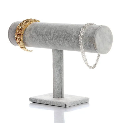 6-Color Upright Velvet Bracelet & Chain Watch Display Rack – Hard Jewelry Organizer Stand Holder