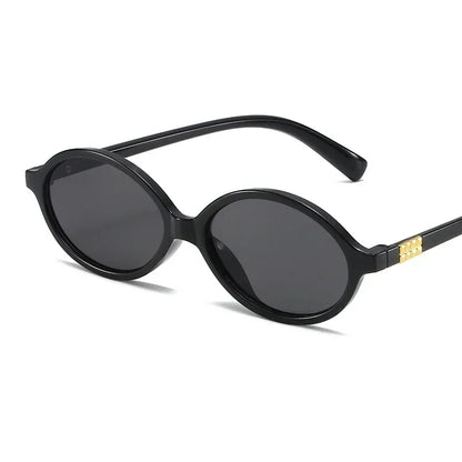 Women's Oval Sunglasses – Retro Small Frame UV400 Clear Lens Fashion Eyewear