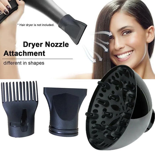 Universal Curling & Diffuser Nozzle – Professional Hair Dryer Air Nozzle Attachment for Styling