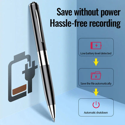 Digital Voice Recorder Pen — Professional Audio WAV Recording, Rechargeable Dictaphone & MP3 Player