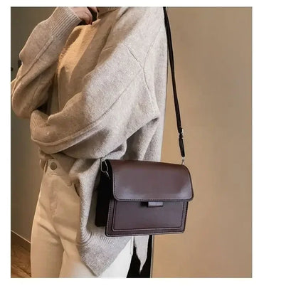Classic PU Leather Crossbody Bag for Women – Fashion Shoulder Messenger, Travel Handle Flap Handbag