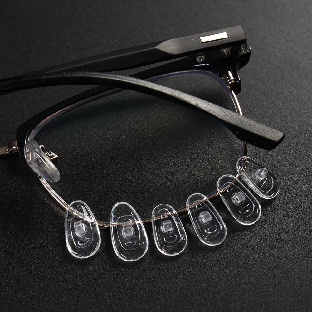 DIY Clear Oval Air Chamber Eyeglass Nose Bracket - Silicone Nose Pads, Anti-Drop Eyewear Bracket for Sunglasses & Glasses Accessories