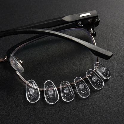 DIY Clear Oval Air Chamber Eyeglass Nose Bracket - Silicone Nose Pads, Anti-Drop Eyewear Bracket for Sunglasses & Glasses Accessories