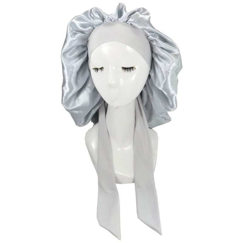 Unisex Satin Sleeping Hat - Solid Color Night Sleep Cap, Hair Care Bonnet, Nightcap for Women and  Men, Shower Turban