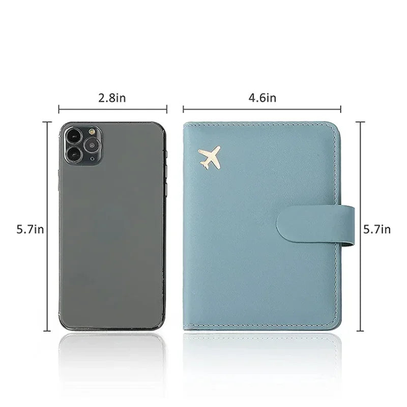 PU Leather Travel Passport Holder: Man Women Passport Cover with Credit Card Holder - Wallet Protector Case