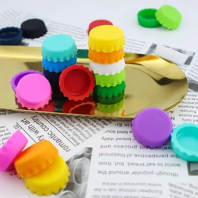 2/6/12pcs Silicone Beer Bottle Caps - Preservative Covers for Wine, Vinegar, Soy Sauce & Bar Accessories (3cm Stoppers)