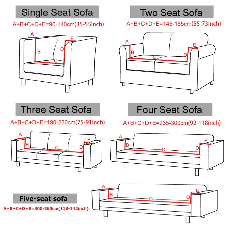 Jacquard Thick Stretch Sofa Cover – Elastic Slipcover for Armchair, L-Shaped & 1–5 Seater Couch Living Room Protector