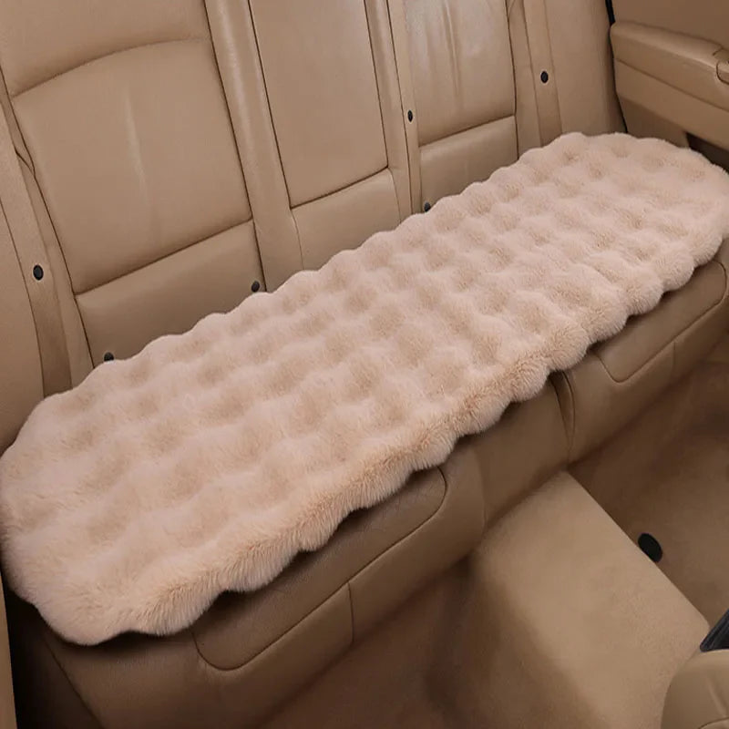 Winter Plush Car Seat Covers – Ultra-Soft Rabbit Fur Cushion Pads for Warmth, Universal Fit Auto Chair Protectors